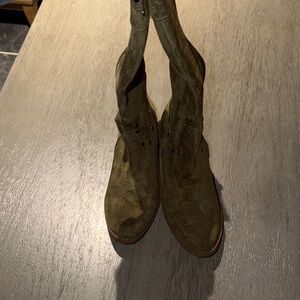 Women's Olive Suede Boots